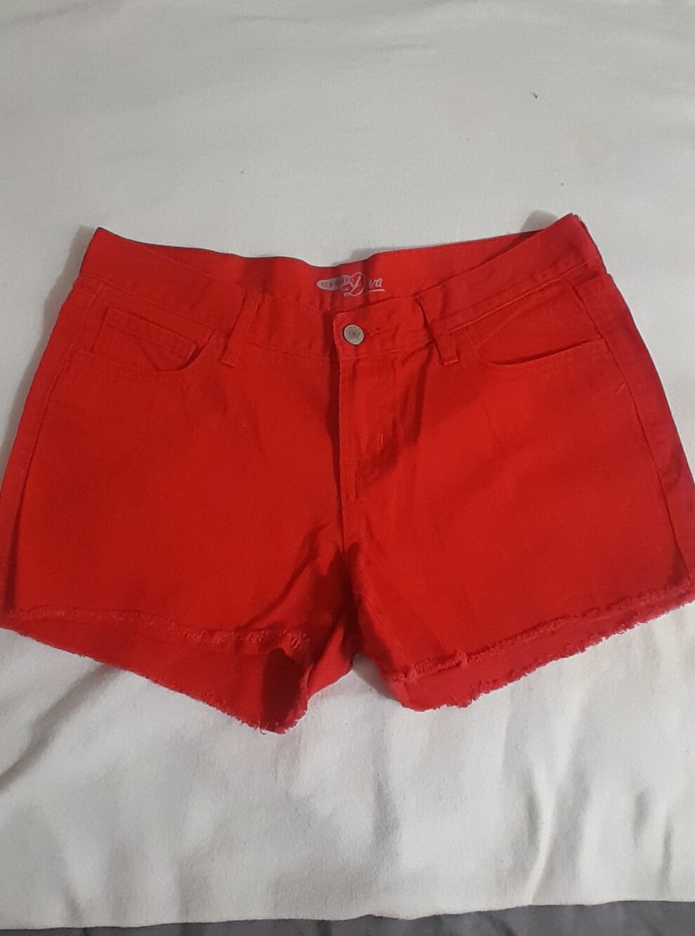 Red Women's Denim Cutoff Shorts